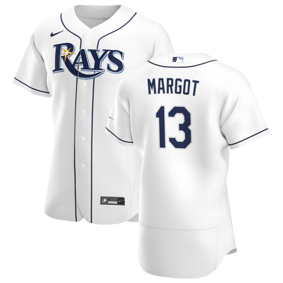 Tampa Bay Rays 13 Manuel Margot Men Nike White Home 2020 Authentic Player MLB Jersey